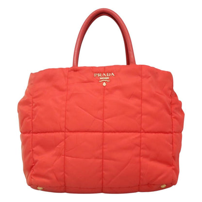 Prada Convertible Tote Quilted Tessuto, ORANGE, NYLON, Handbag