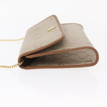 Christian Dior Vintage Honeycomb Flap Crossbody Bag Coated Canvas, BEIGE, CANVAS, Shoulder bag