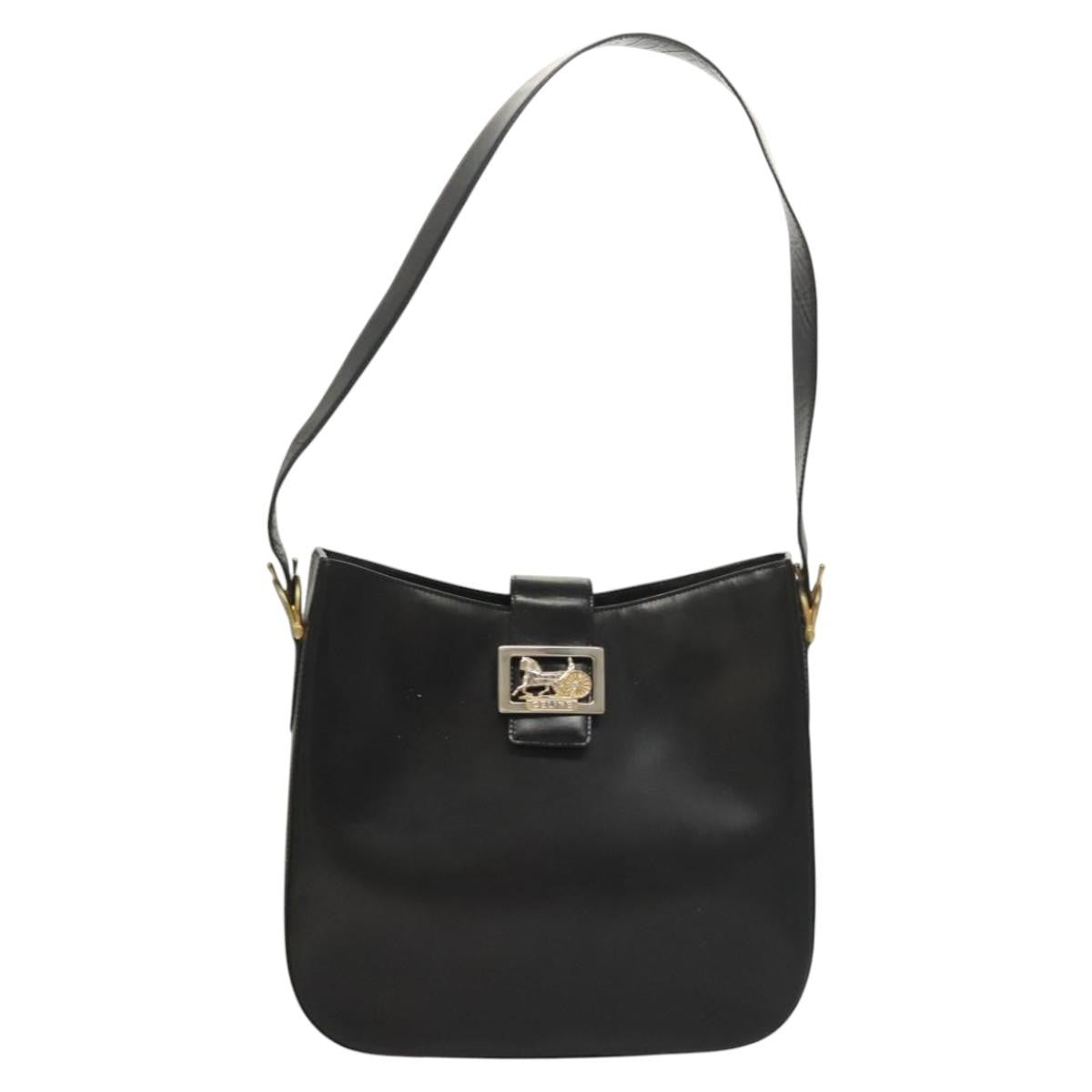 Celine Horse Carriage Shoulder bag Leather, BLACK, LEATHER, Shoulder bag