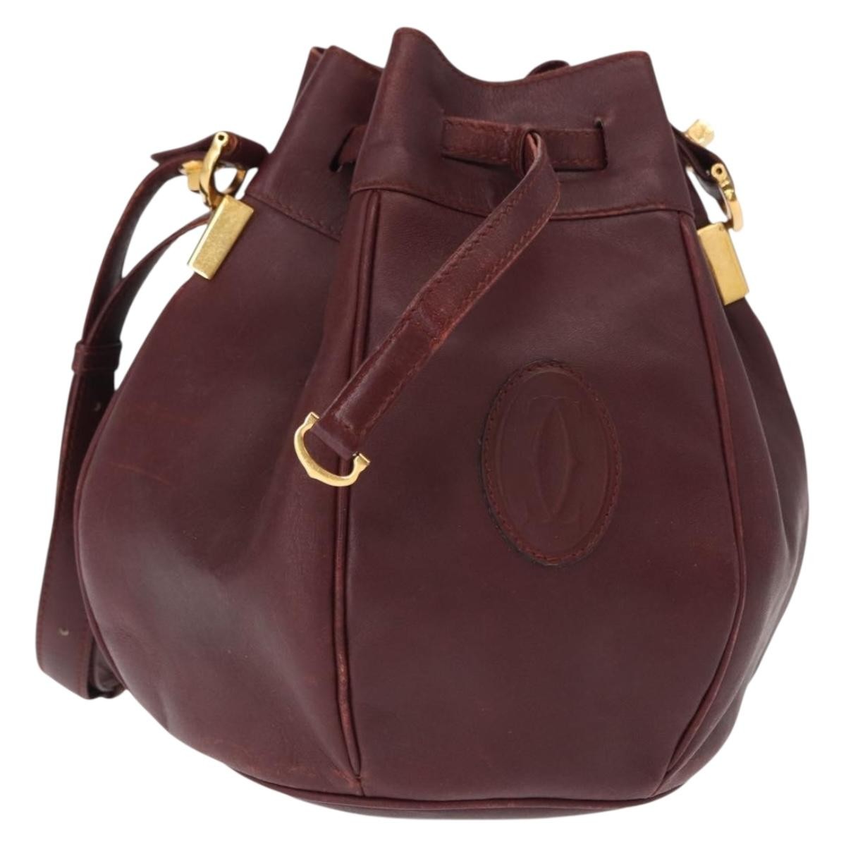 cartier Must de cartier bag Leather, BURGUNDY, LEATHER, Shoulder bag