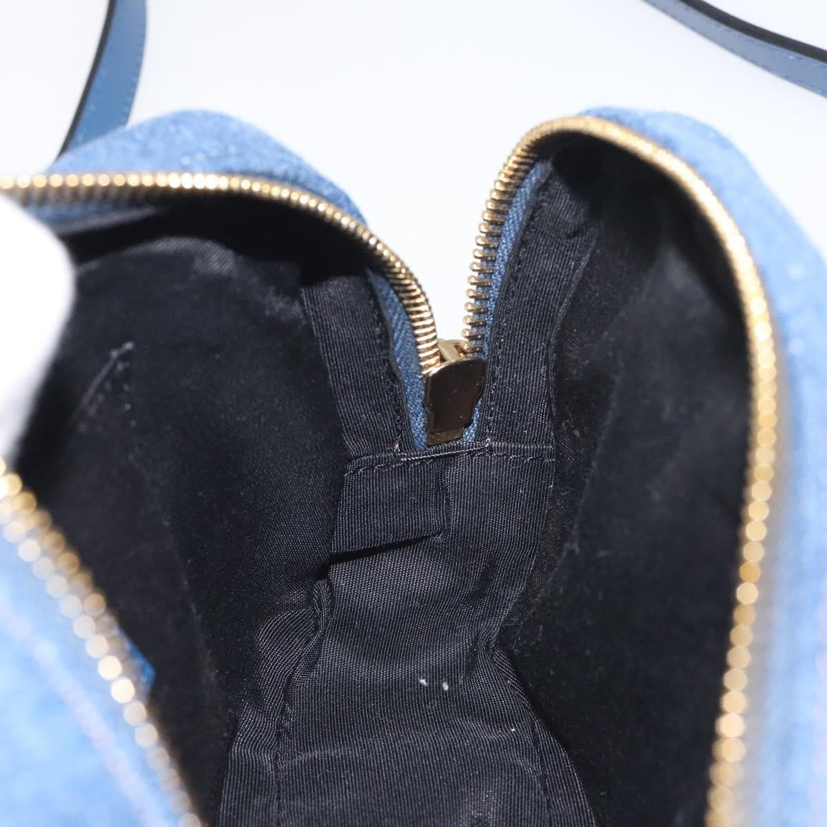 Versace Medusa Icon Front Slip Pocket Camera Bag Quilted Denim, BLUE, DENIM_JEANS, Crossbody bag