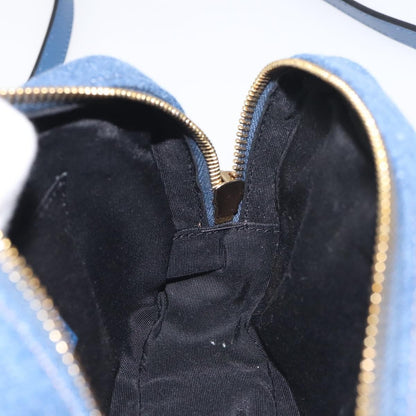 Versace Medusa Icon Front Slip Pocket Camera Bag Quilted Denim, BLUE, DENIM_JEANS, Crossbody bag