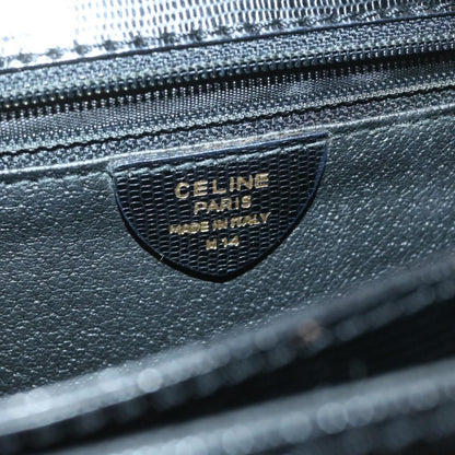 Celine Circle Logo Handbag Leather, BLACK, LEATHER, Handbag