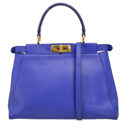 Fendi Peekaboo Bag Soft Leather, BLUE, LEATHER, Handbag