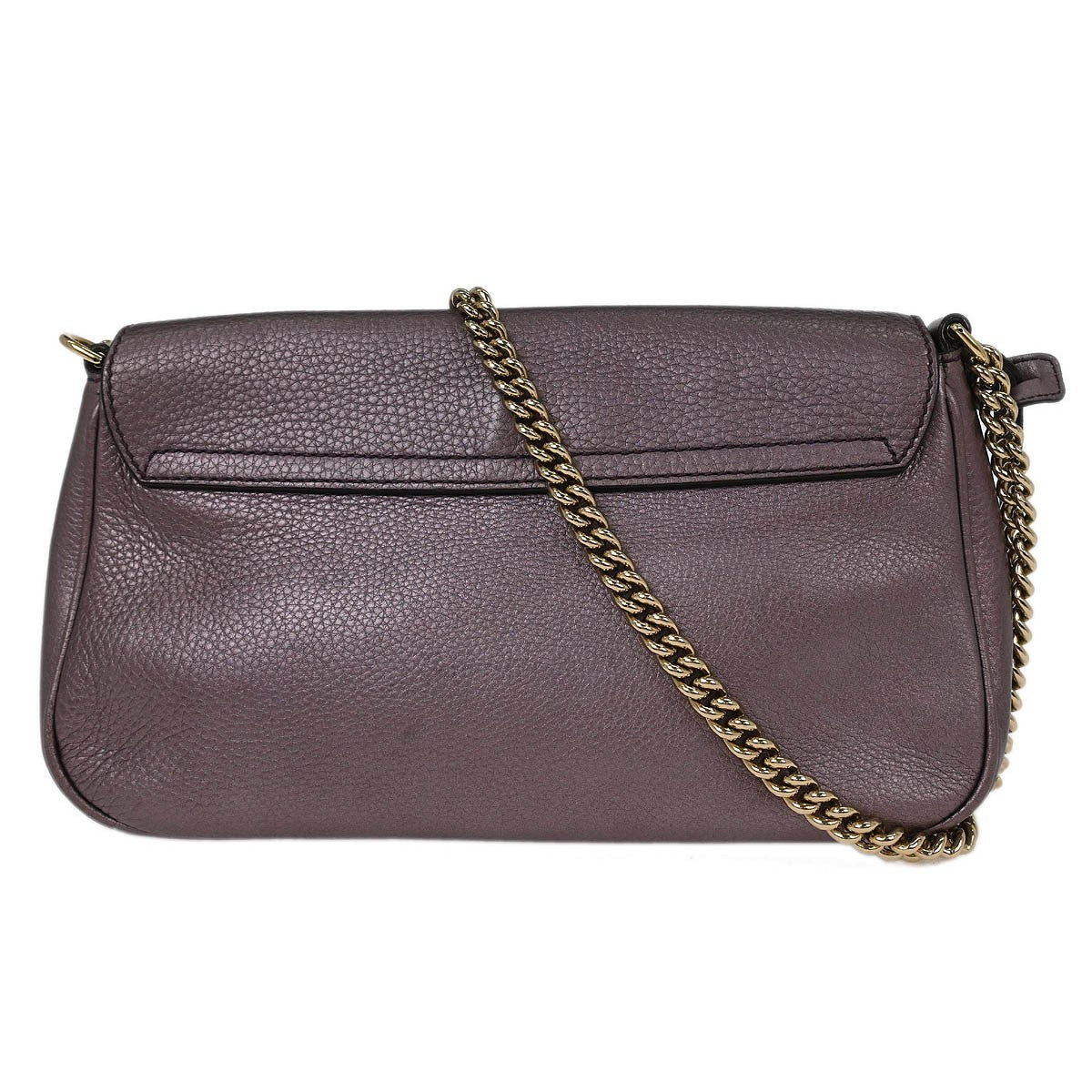 Gucci Soho Chain Crossbody Bag Leather, PURPLE, LEATHER, Shoulder bag