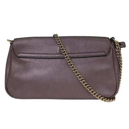 Gucci Soho Chain Crossbody Bag Leather, PURPLE, LEATHER, Shoulder bag