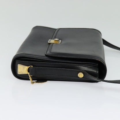 Gucci Vintage Flap Crossbody Bag Leather, BLACK, LEATHER, Shoulder bag
