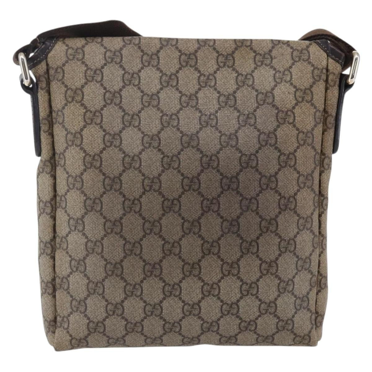 Gucci Flap Messenger GG Coated Canvas, BEIGE, CANVAS, Shoulder bag