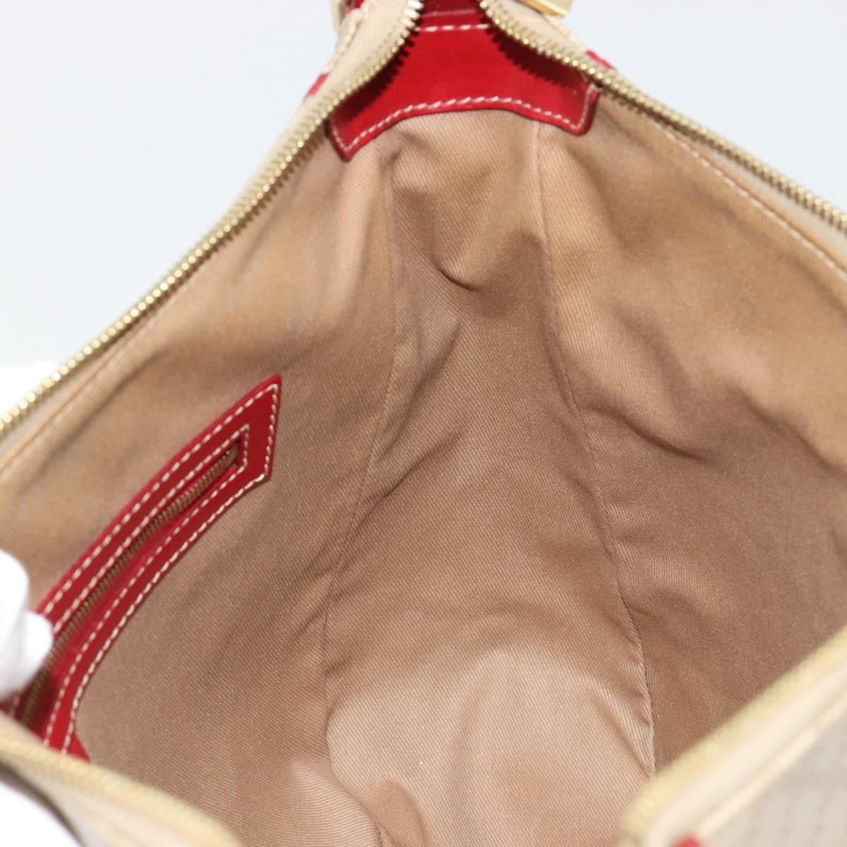 Celine Macadam Shoulder Bag PVC Leather, Beige, Canvas, Shoulder Bag