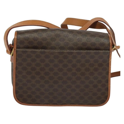 Celine Macadam Shoulder Bag PVC Leather, BROWN, CANVAS, Shoulder bag