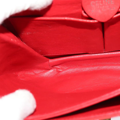 Celine Vintage Triomphe Shoulder Bag Leather, RED, LEATHER, Shoulder bag