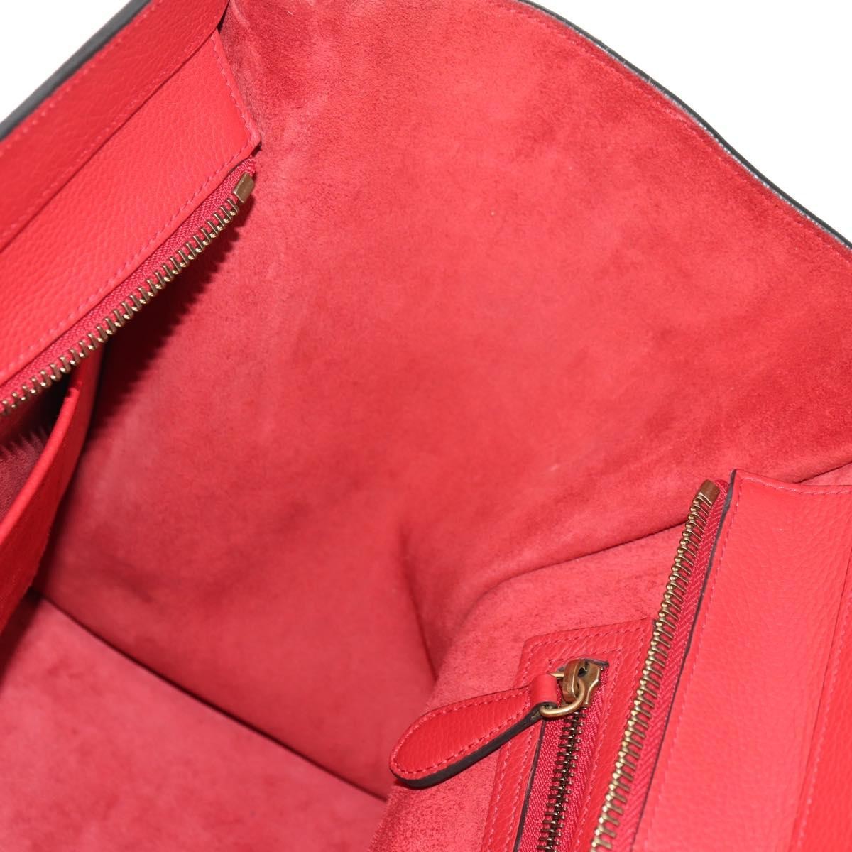 Celine Luggage Bag Grainy Leather, Red, Leather, Handbag