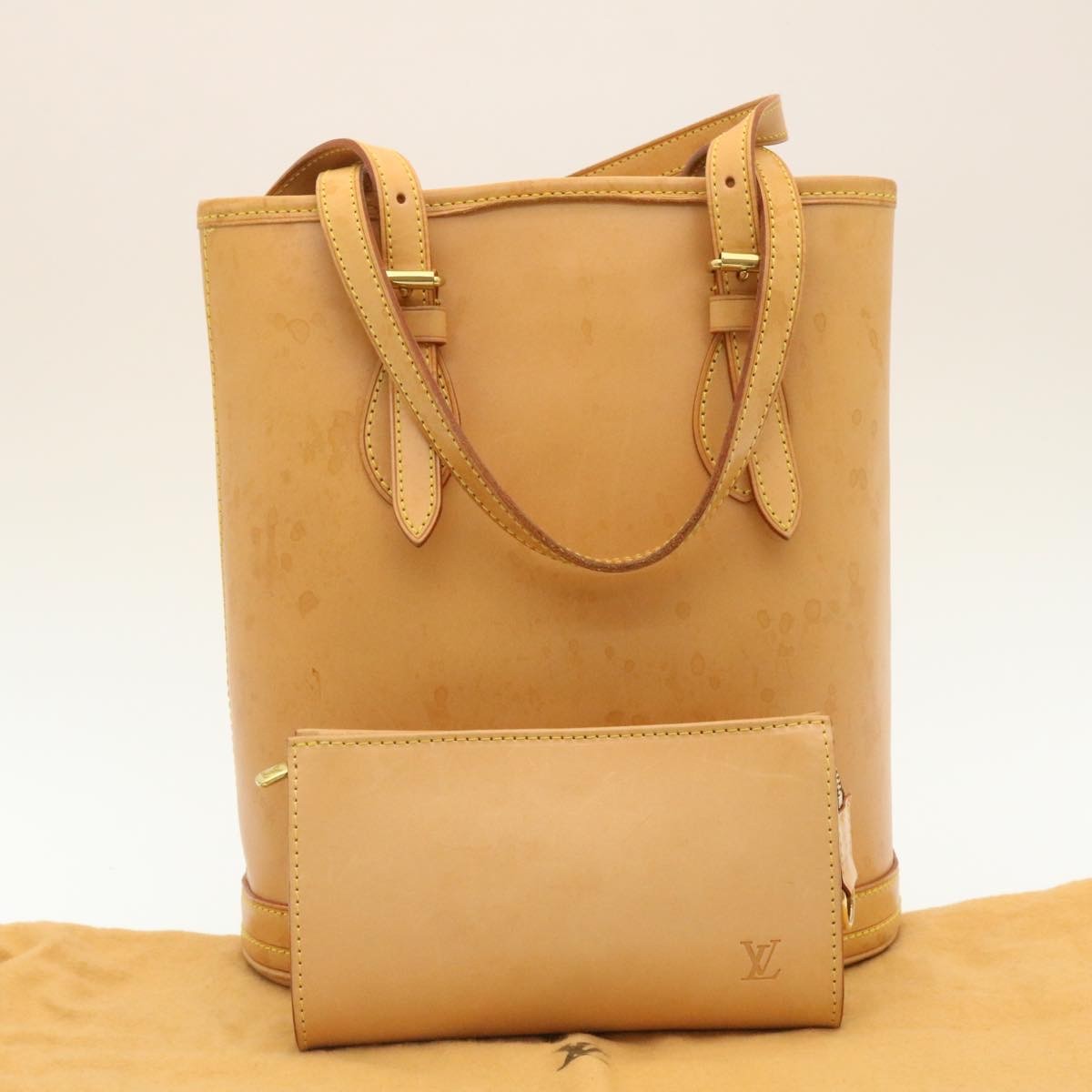 Louis Vuitton Marais Bucket Bag Nomade Leather, BEIGE, LEATHER, Handbag