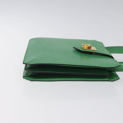 Celine Handbag Leather, GREEN, LEATHER, Handbag