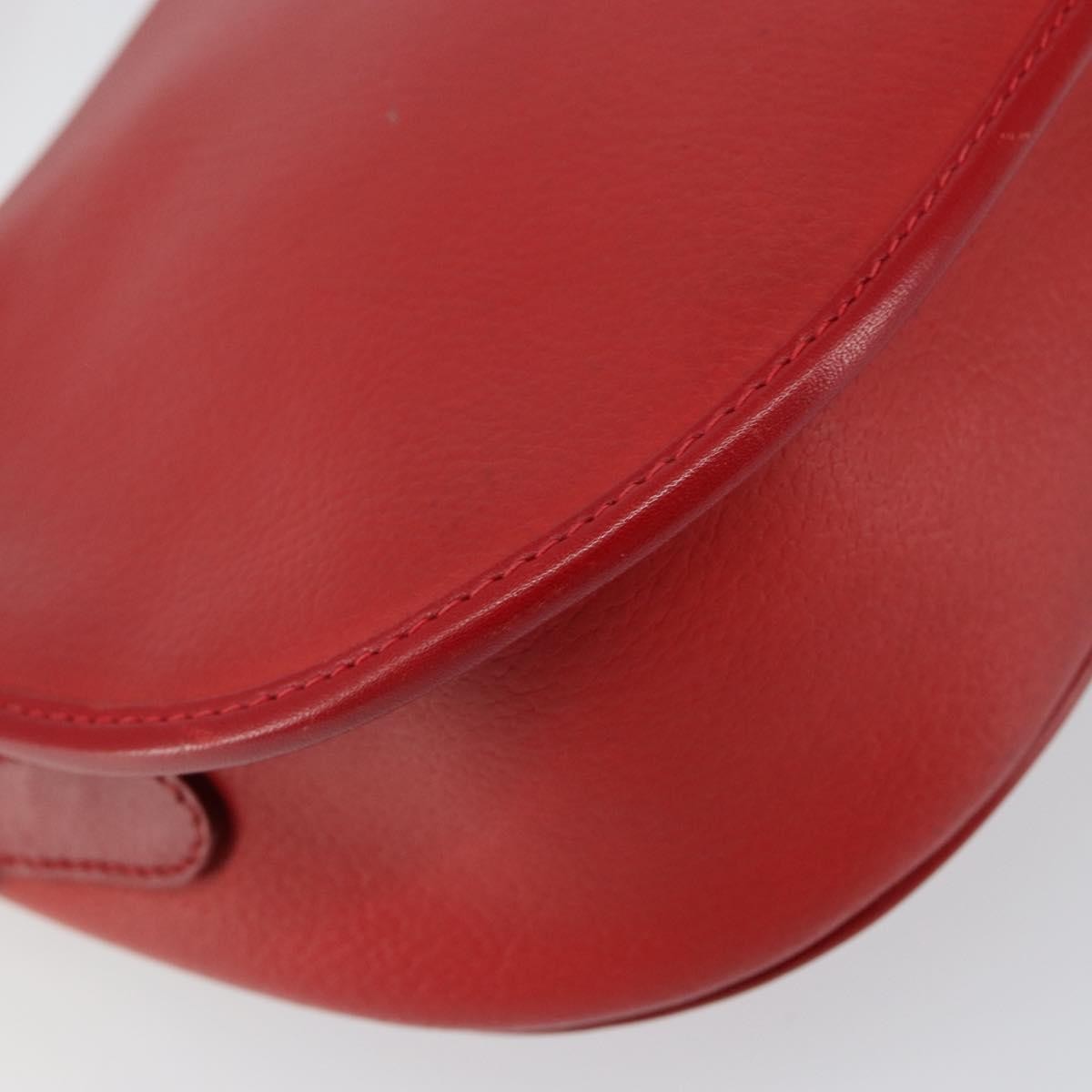 Gucci Vintage Flap Shoulder Bag Leather, RED, LEATHER, Shoulder bag