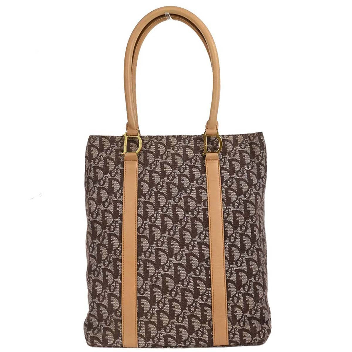 Christian Dior Trotteur Tote Bag Canvas, BROWN, CANVAS, Tote bag