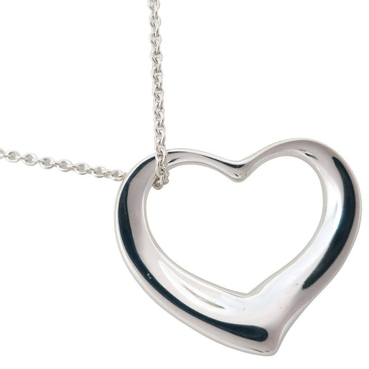 Tiffany & Co. Elsa Peretti Open Heart Pendant Necklace Sterling Silver, SILVER, SILVER, Necklace