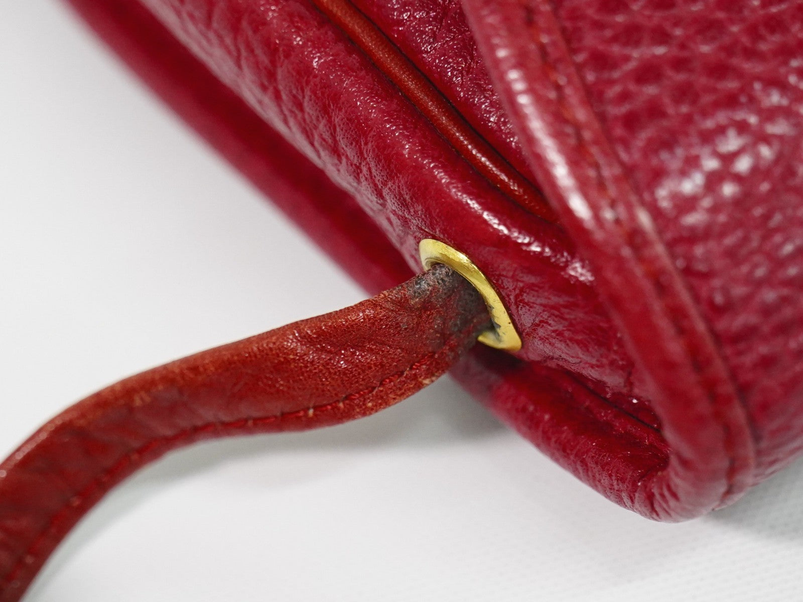 Christian Dior Vintage Shoulder Bag Leather, RED, LEATHER, Shoulder bag