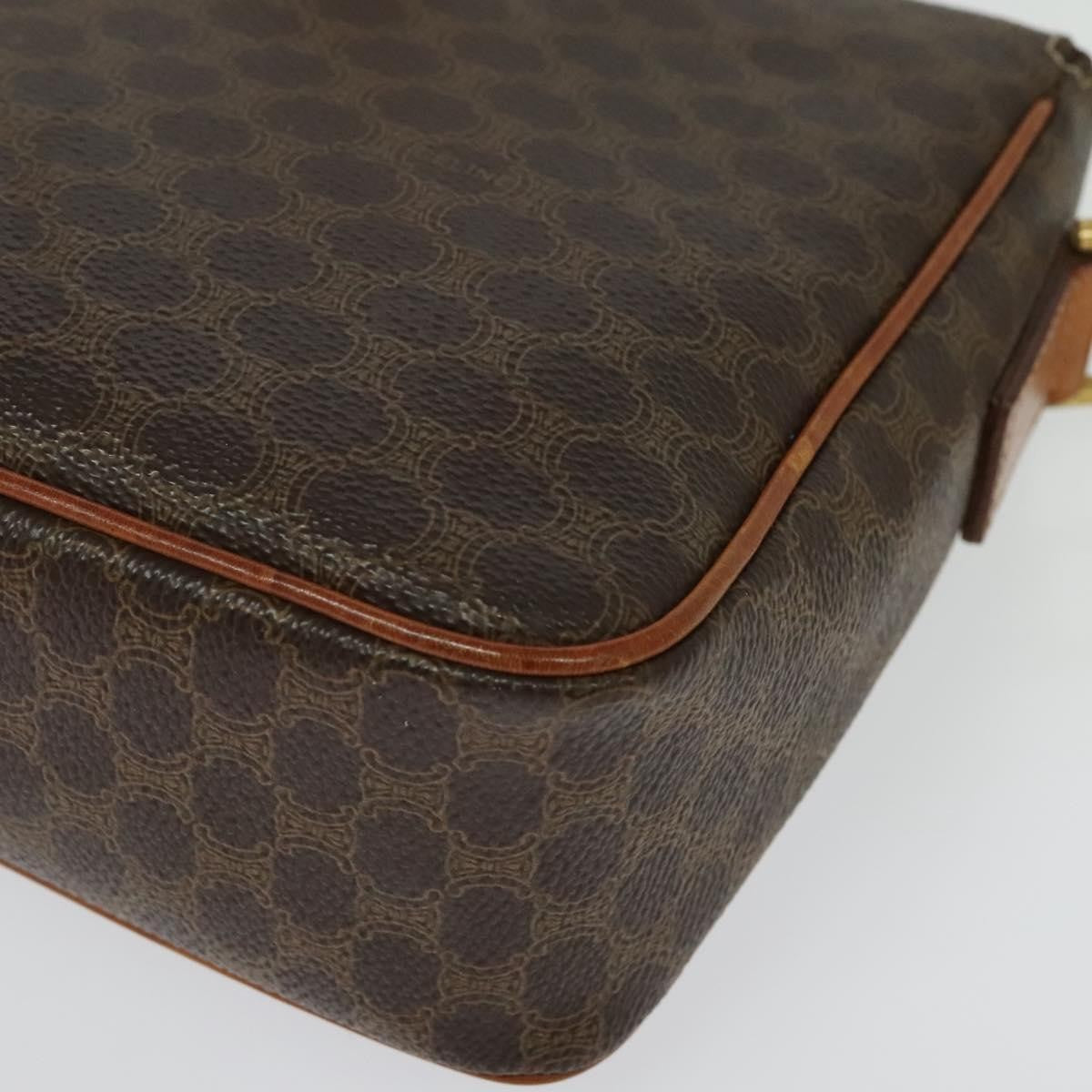 Celine Macadam Shoulder Bag PVC Leather, BROWN, CANVAS, Shoulder bag