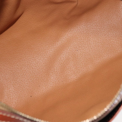 Celine Vintage Macadam Handbag Canvas and Leather, BROWN, CANVAS, Handbag