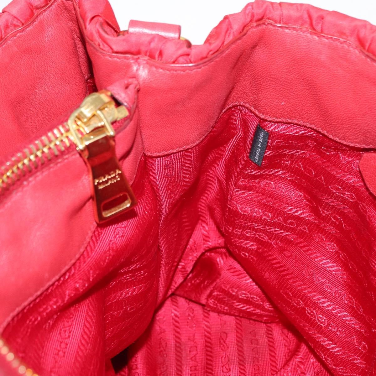 Prada Gaufre Convertible Tote Leather and Tessuto, RED, NYLON, Handbag