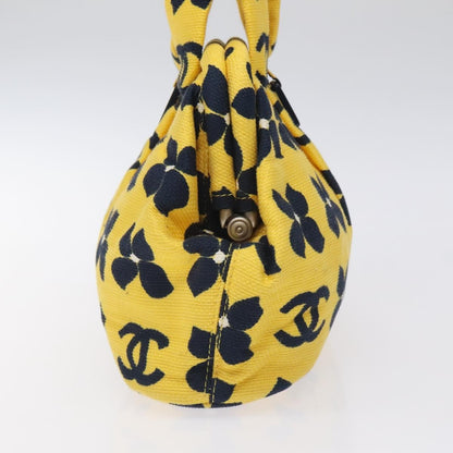 Chanel Vintage Frame Shoulder Bag Printed Canvas, YELLOW, COTTON, Shoulder bag