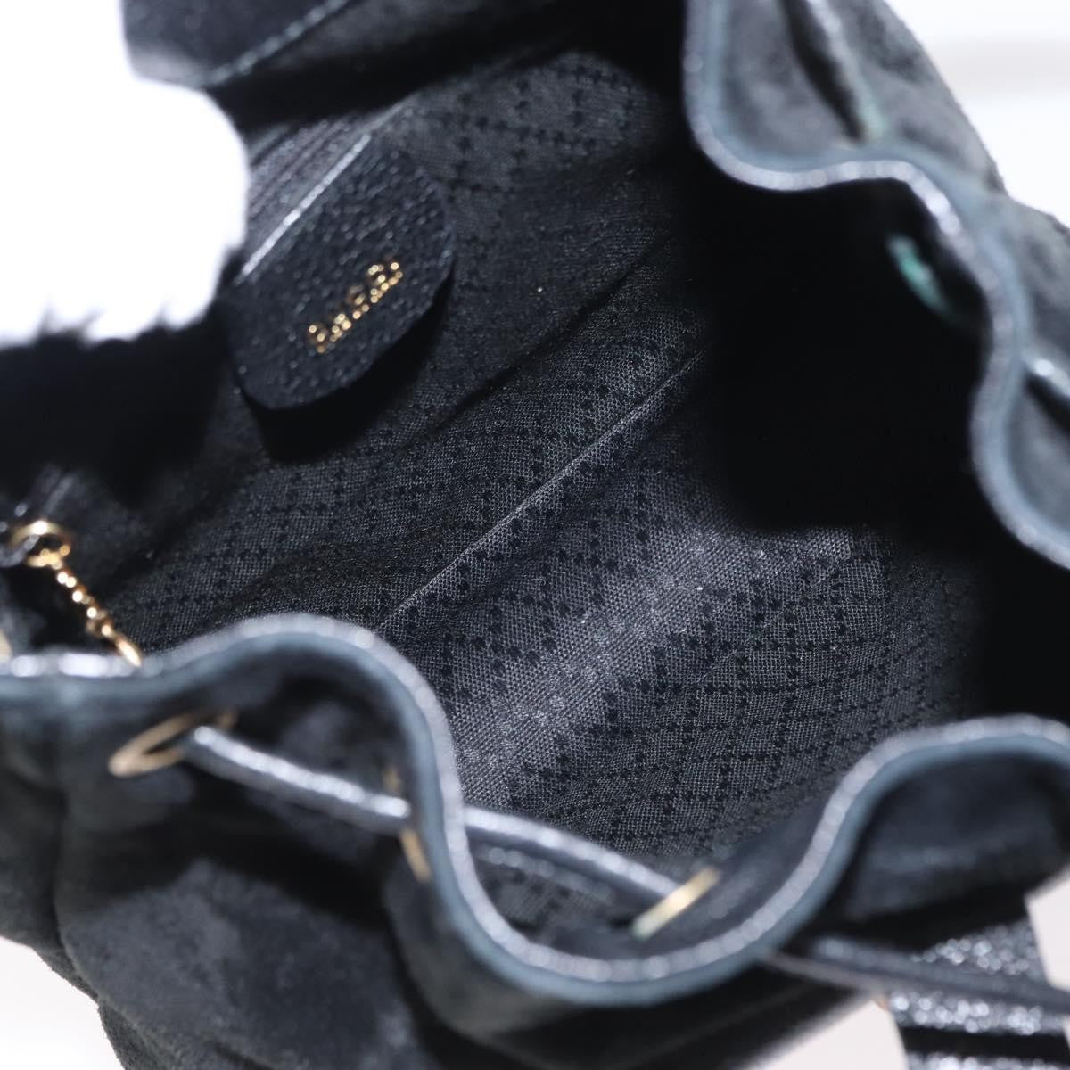 Gucci Vintage Bamboo Backpack Suede, BLACK, SUEDE, Backpack