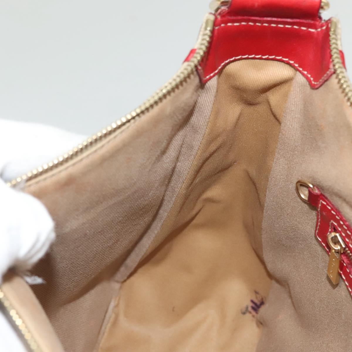 Celine Vintage Macadam Shoulder Bag Canvas and Leather, BEIGE, CANVAS, Shoulder bag