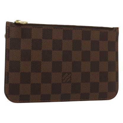 Louis Vuitton Neverfull Pochette Damier, BROWN, CANVAS, Tote bag