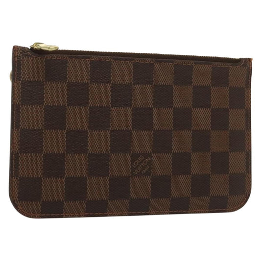 Louis Vuitton Neverfull Pochette Damier, BROWN, CANVAS, Tote bag