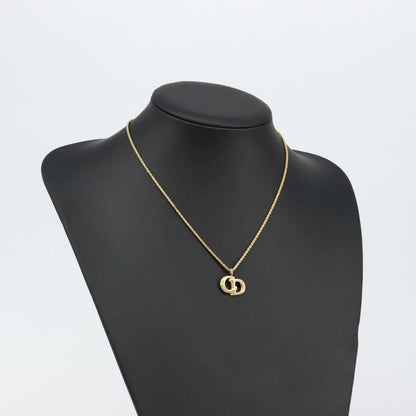 Christian Dior CD Pendant Necklace Metal, GOLD, METAL, Necklace