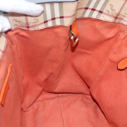 Burberry Canterbury Panels Tote Haymarket Coated Canvas and Leather, BEIGE, CANVAS, Tote bag