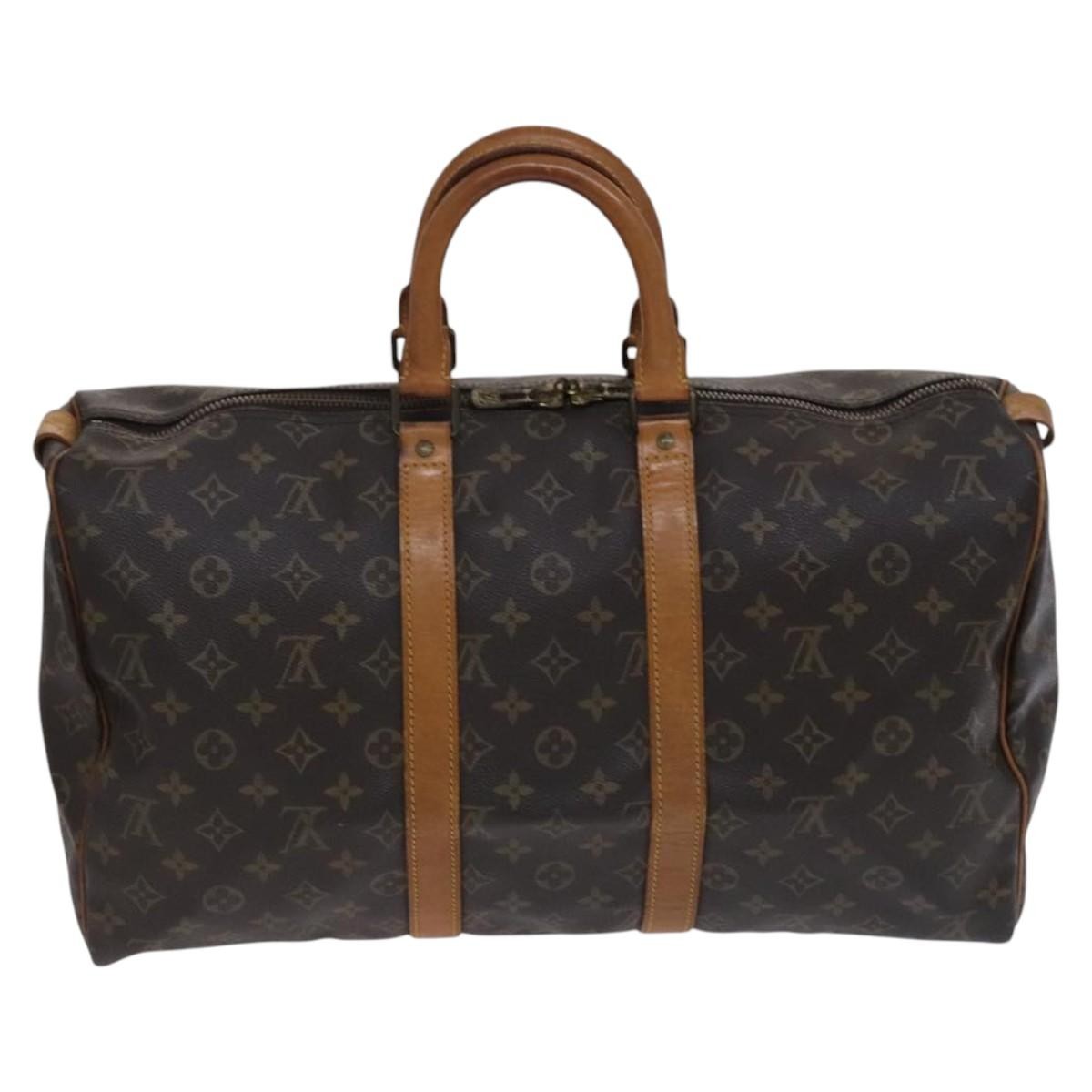 Louis Vuitton Keepall Bag Monogram Canvas, BROWN, CANVAS, Travel bag