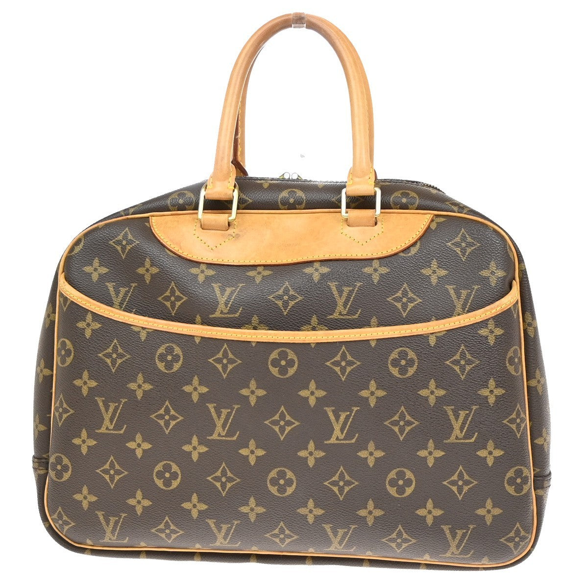 Louis Vuitton Deauville Handbag Monogram Canvas, BROWN, CANVAS, Handbag