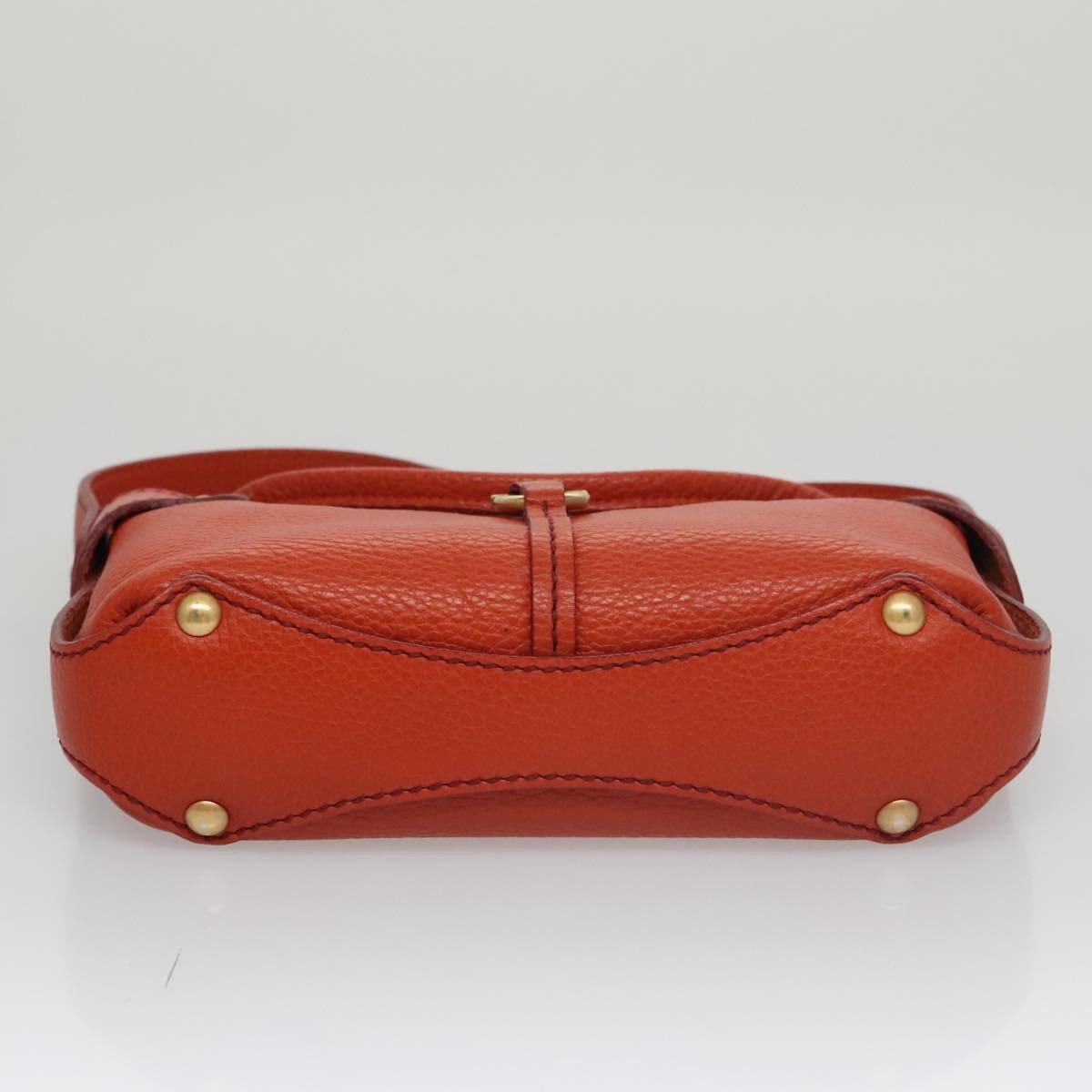 Salvatore Ferragamo Gancini handbag Leather, ORANGE, LEATHER, Handbag