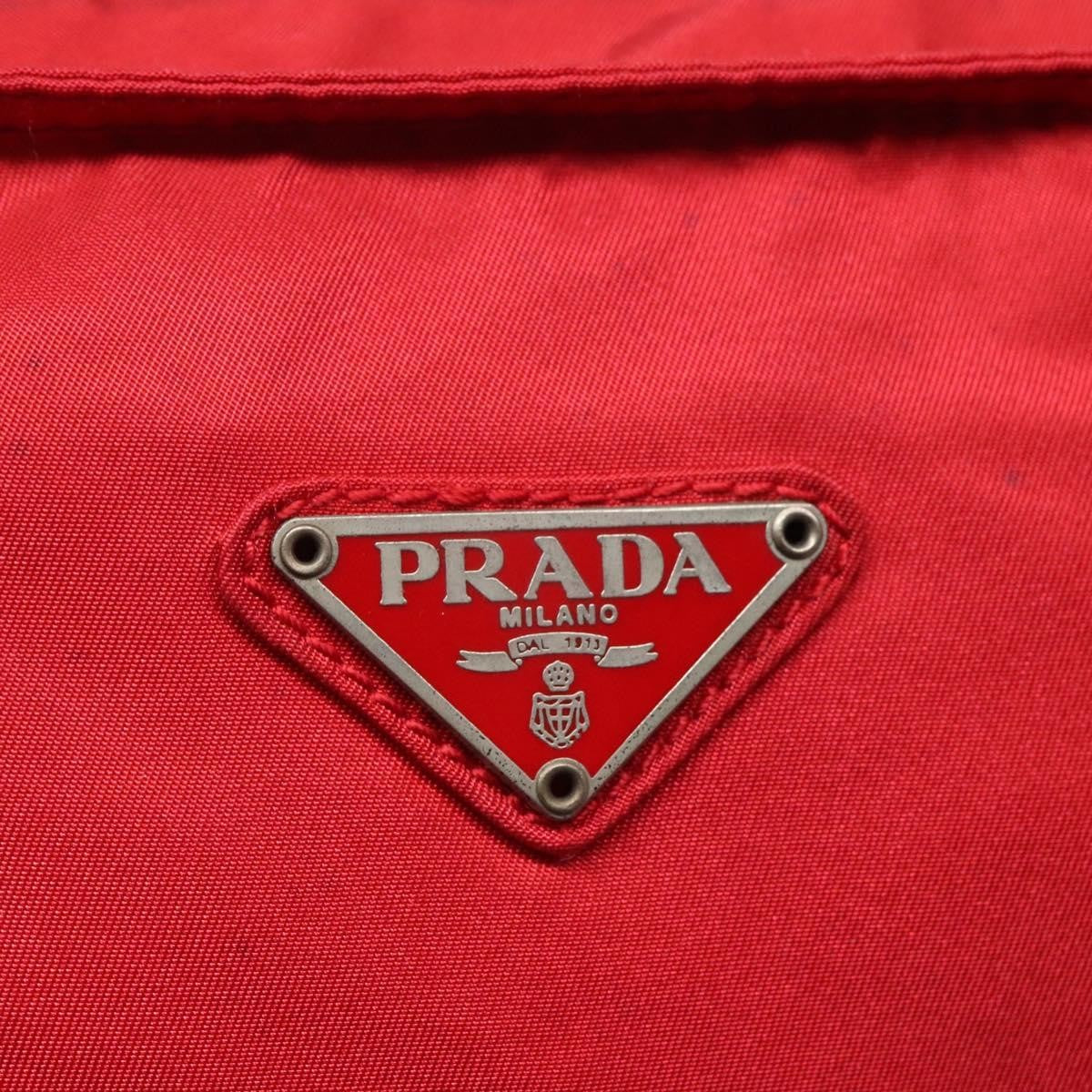 Prada Flat Messenger Bag Tessuto, Red, Nylon, Shoulder Bag