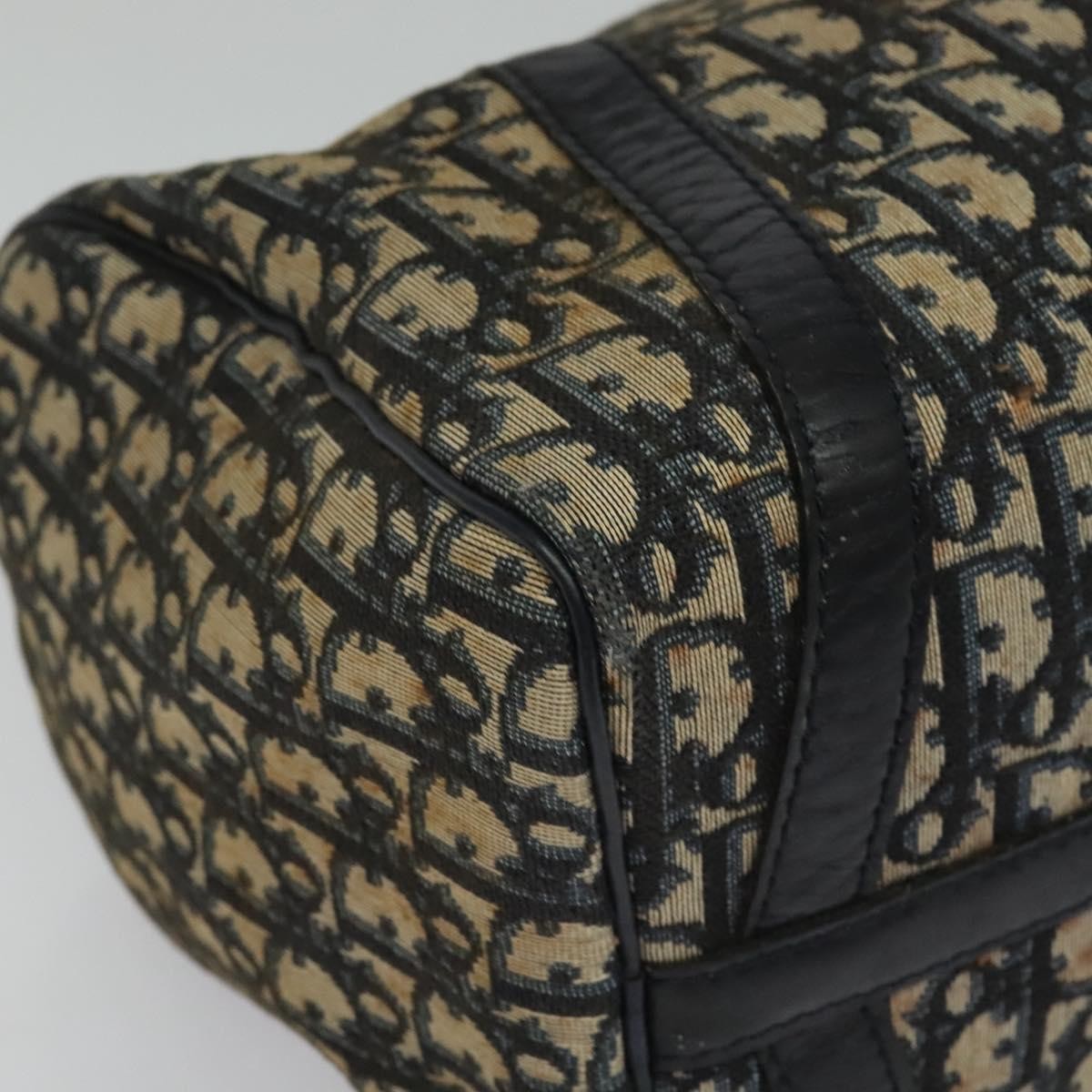Christian Dior Vintage Trotter Boston Bag Diorissimo Canvas, NAVY, CANVAS, Handbag