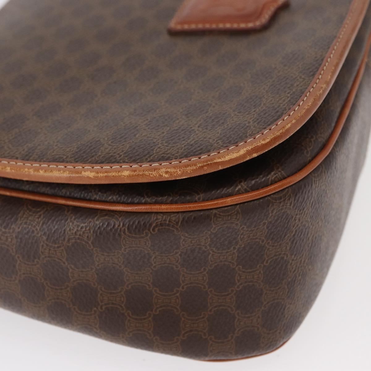 Celine Macadam Shoulder Bag Canvas, BROWN, CANVAS, Shoulder bag