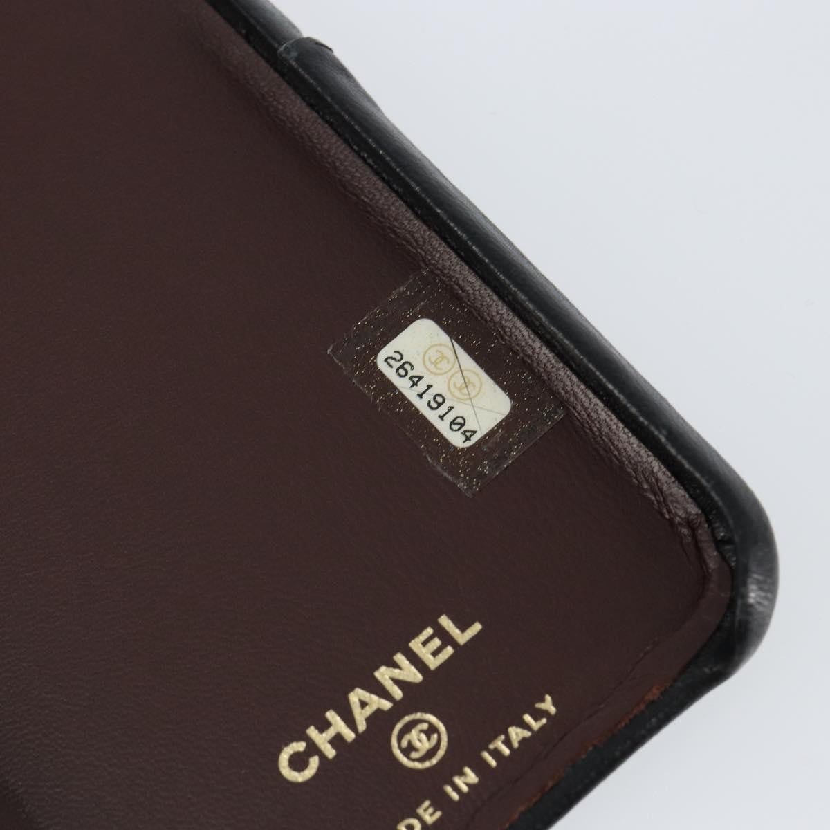 Chanel Iphone Case Quilted Lambskin, BLACK, LEATHER, Tech accessory