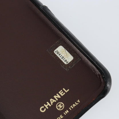 Chanel Iphone Case Quilted Lambskin, BLACK, LEATHER, Tech accessory