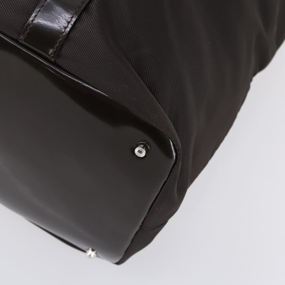 Gucci Vintage Bamboo Handle Tote Nylon, BROWN, NYLON, Tote bag