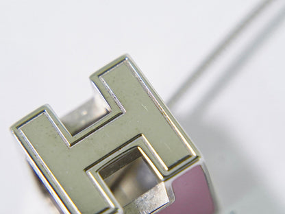 Hermes Cage d'H Pendant Necklace Metal, SILVER, METAL, Necklace