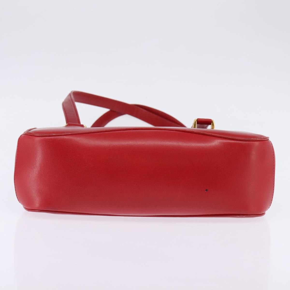 Gucci Vintage Bamboo Shoulder Bag Leather, RED, LEATHER, Shoulder bag