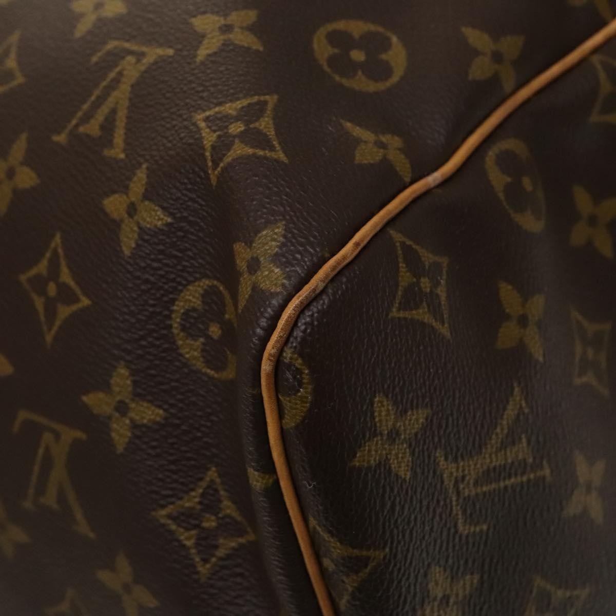 Louis Vuitton Keepall Bag Monogram Canvas, BROWN, CANVAS, Travel bag