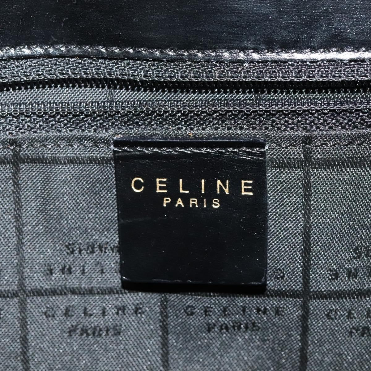 Celine Flap Shoulder Bag Leather, BLACK, LEATHER, Shoulder bag