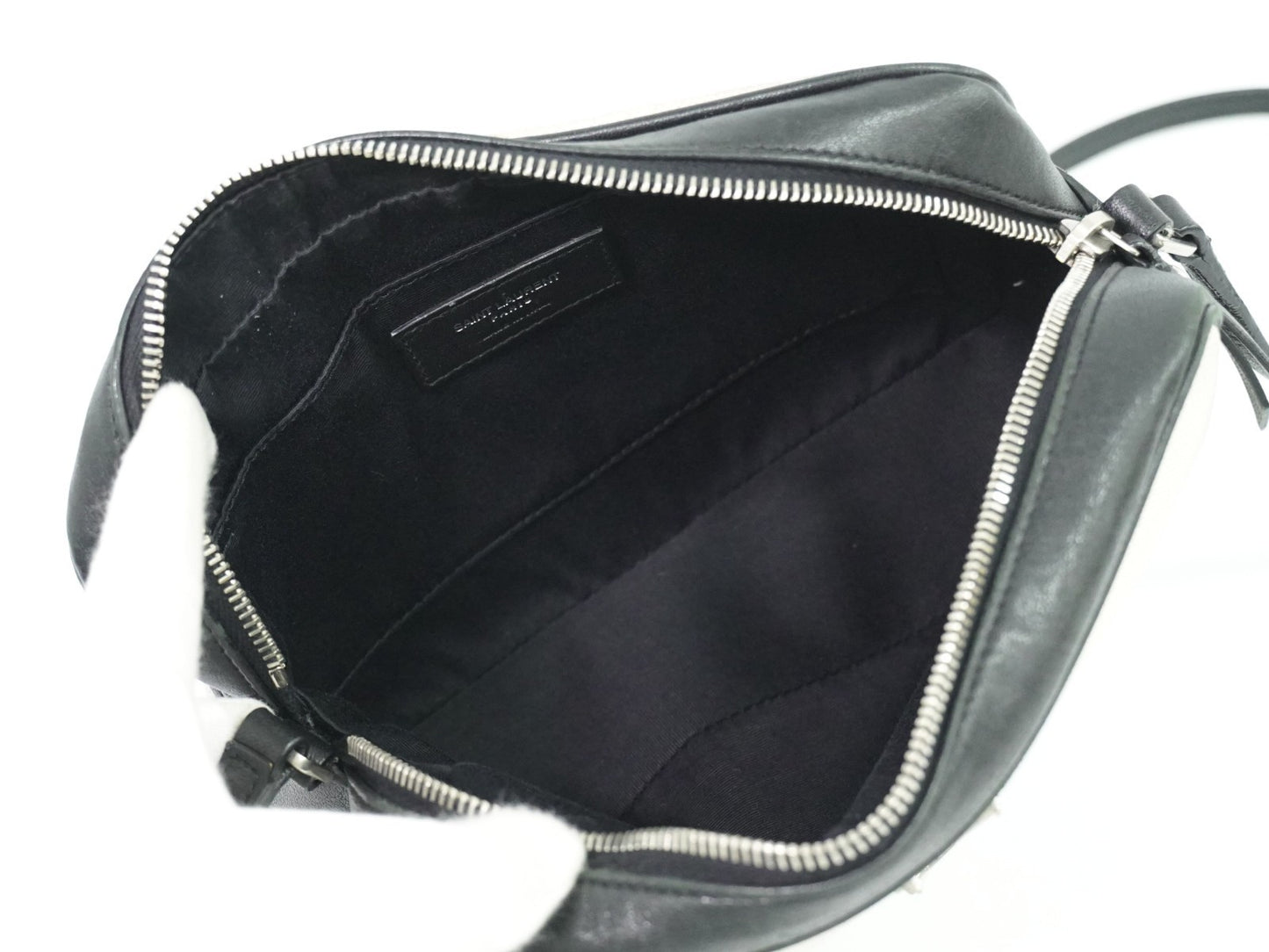 Saint Laurent Lou Camera Bag Canvas and Leather, BEIGE, CANVAS, Shoulder bag