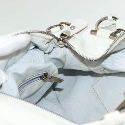 Salvatore Ferragamo Gancini handbag Leather, WHITE, LEATHER, Handbag