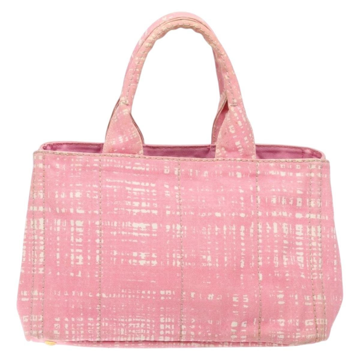 Prada Canapa Open Tote Canvas, PINK, CANVAS, Tote bag