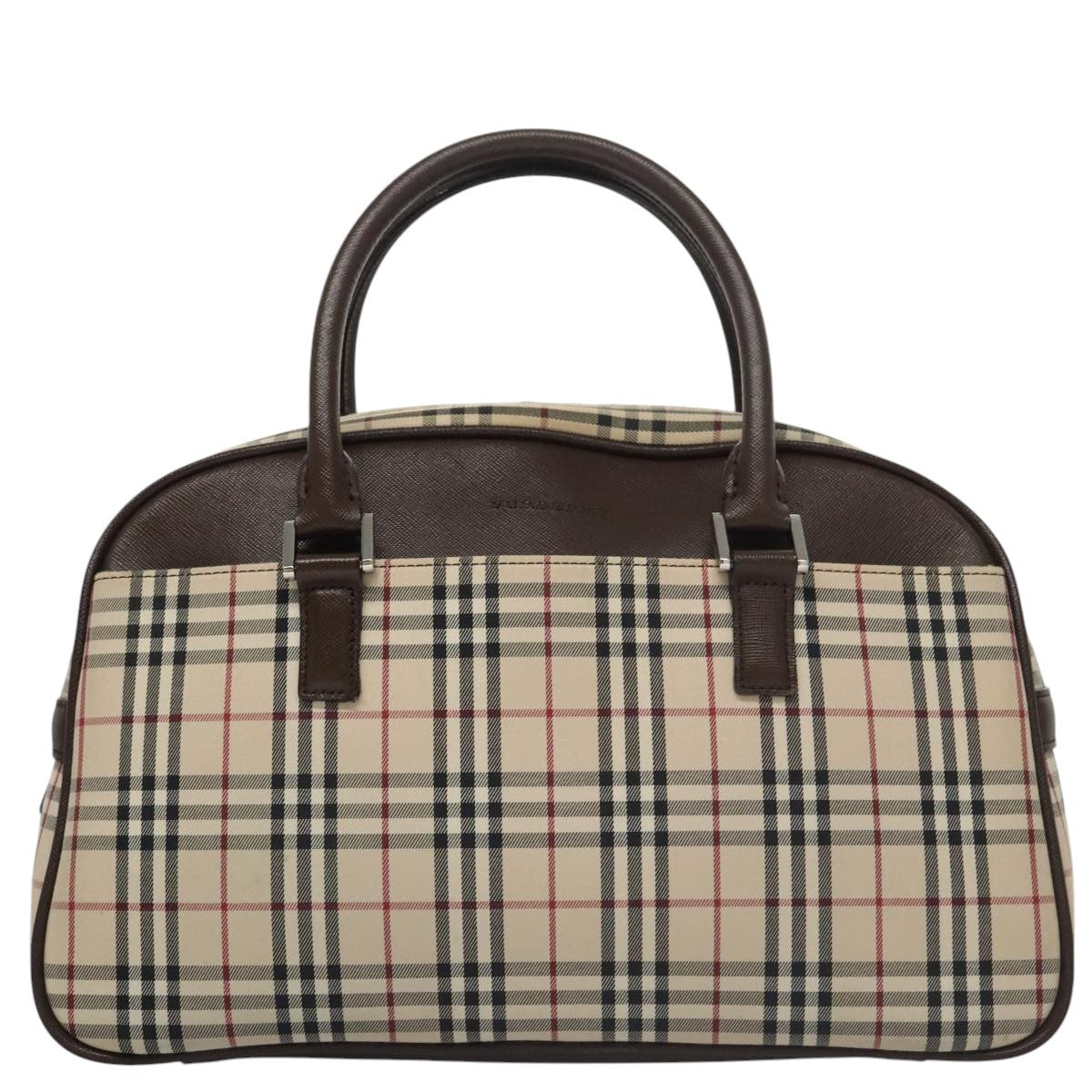 Burberry Nova Check Bowling Bag Canvas, BEIGE, CANVAS, Travel bag