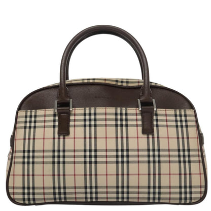 Burberry Nova Check Bowling Bag Canvas, BEIGE, CANVAS, Travel bag